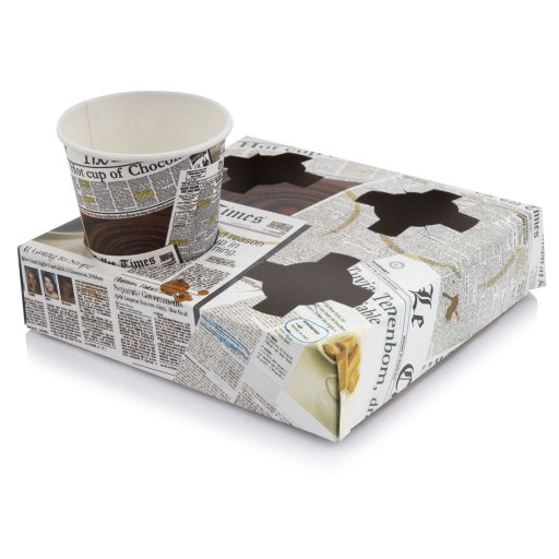 Paper Cup Carrier "Newspaper" 4 cups