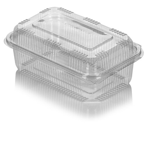  Rectangular PET container with hinged lid 750cc