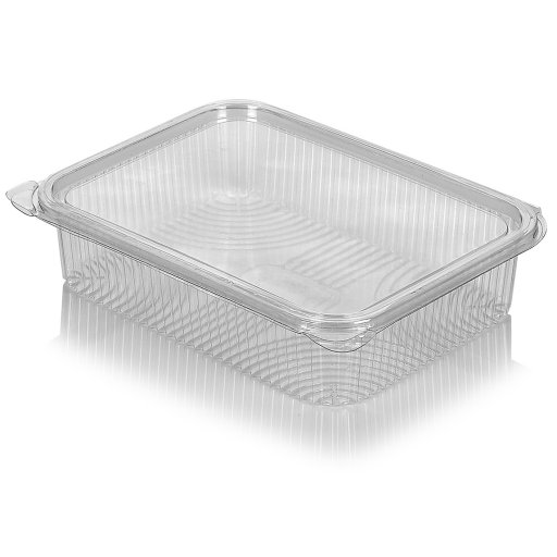 Rectangular PET container with hinged lid 1500cc