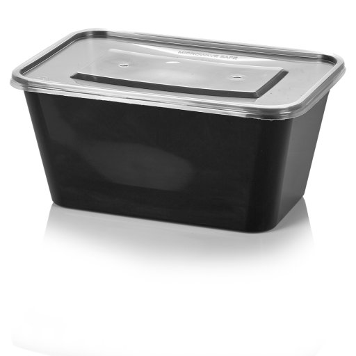 Plastic Microwave Container 1000cc black & Lid combo