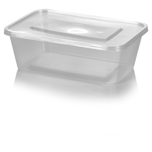 Plastic Microwave Container 750cc clear & Lid combo