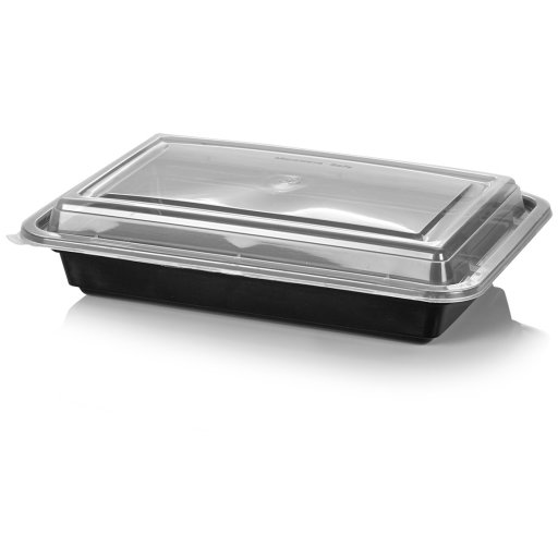 Plastic Microwave Container 720cc black & Lid combo